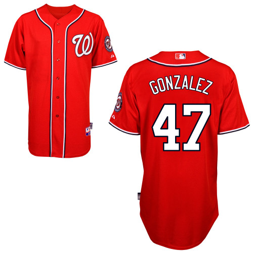 Gio Gonzalez #47 Youth Baseball Jersey-Washington Nationals Authentic Alternate 1 Red Cool Base MLB Jersey